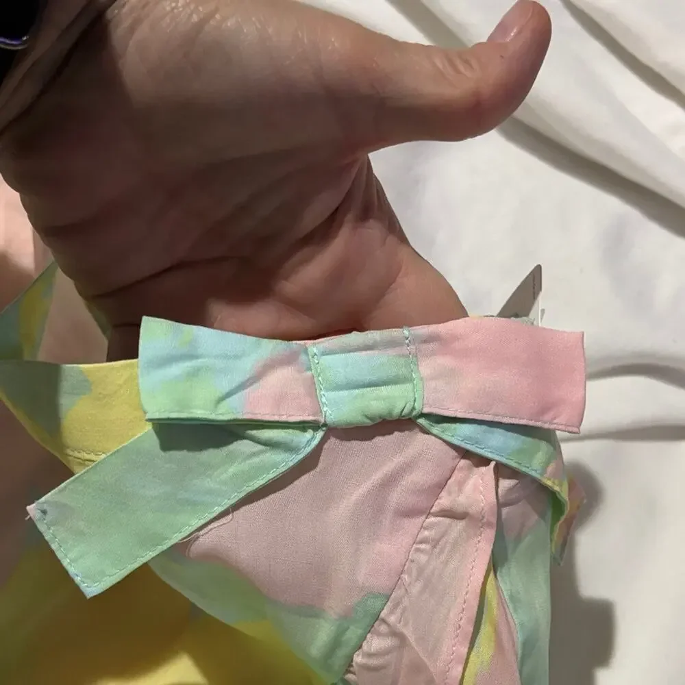 Carter’s Pastel 8 Ruffle Wrap Skirt bow waist accent high lo hemline ruffle nwt